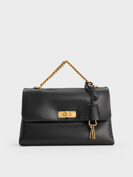 Kerry Chain-Handle Crossbody Bag, Black, hi-res