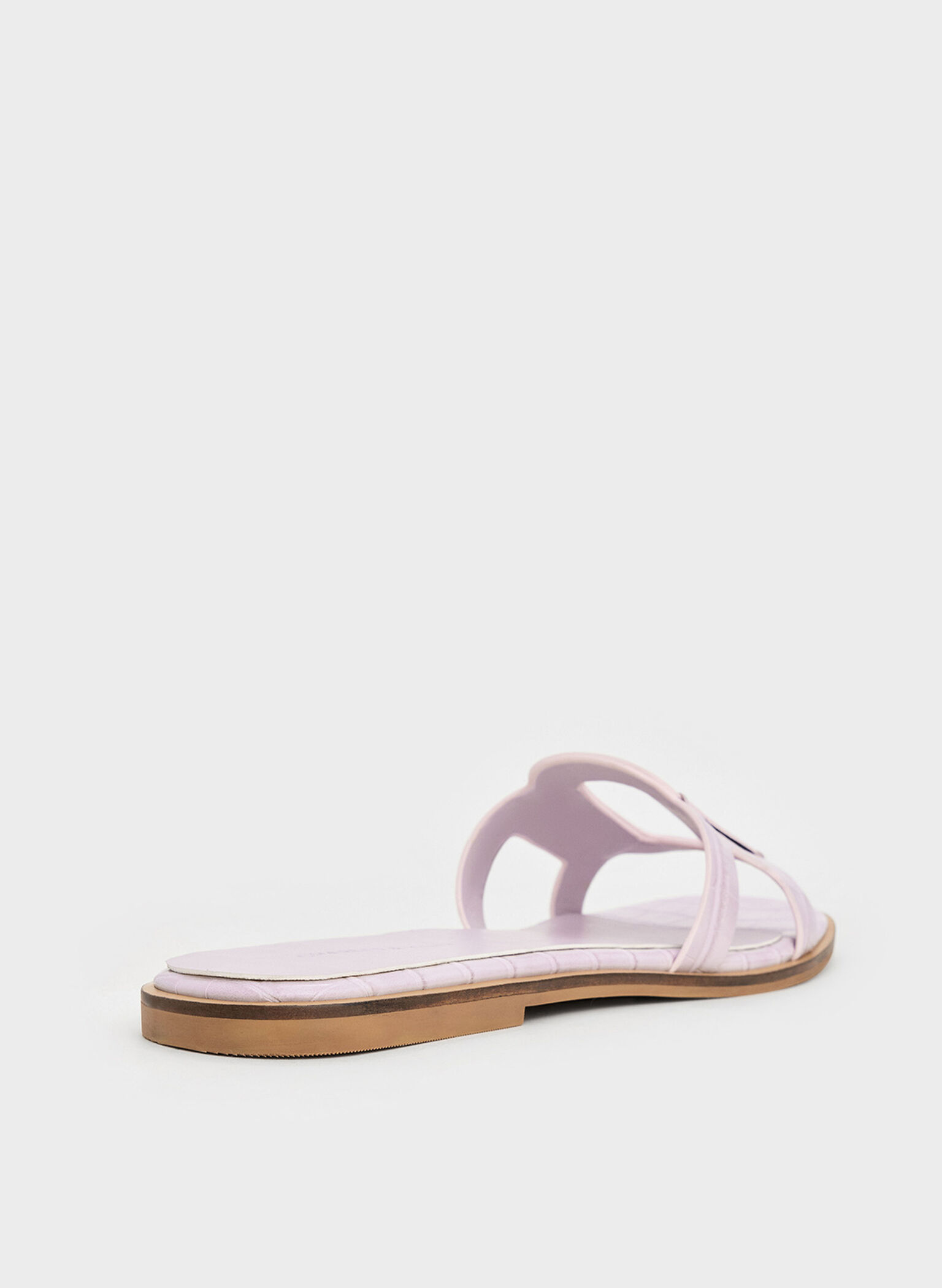 Easley Croc-Effect Cut-Out Slide Sandals, Animal Print Lilac, hi-res