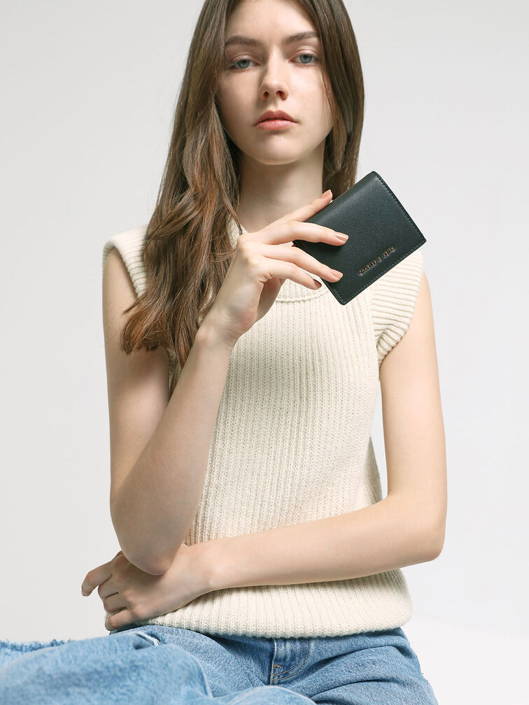Daisy Bi-Fold Small Wallet, Black, hi-res