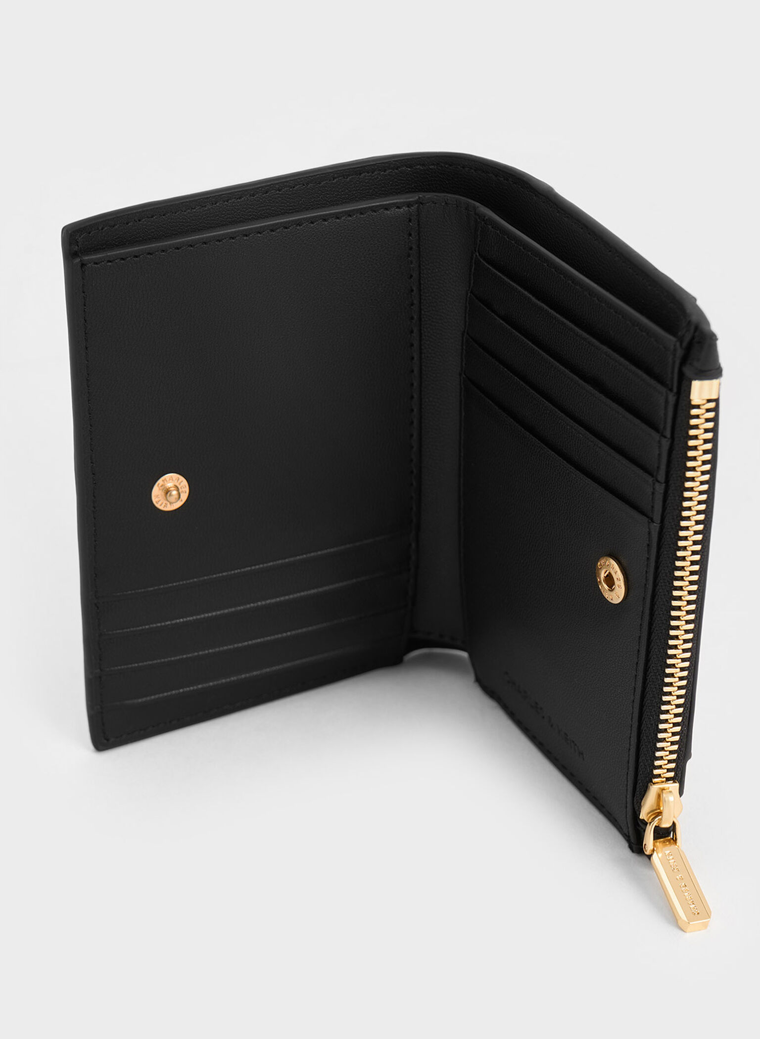 Eleni Quilted Wallet, Black, hi-res