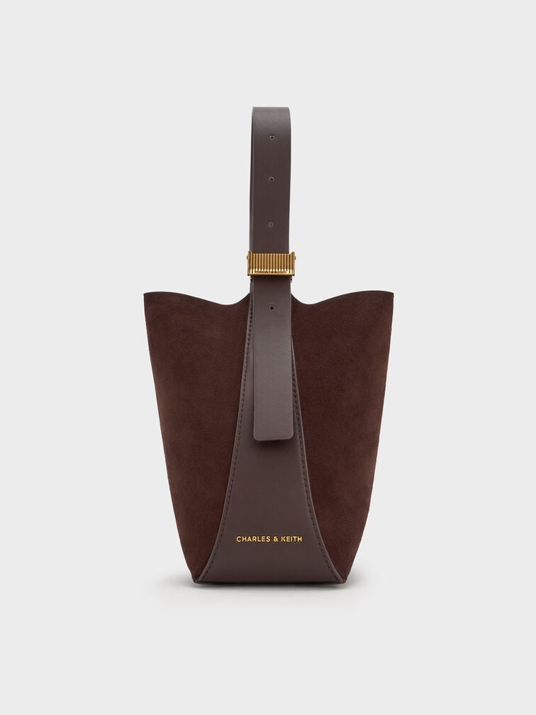 Edna Recycled Suede Bucket Bag, , hi-res