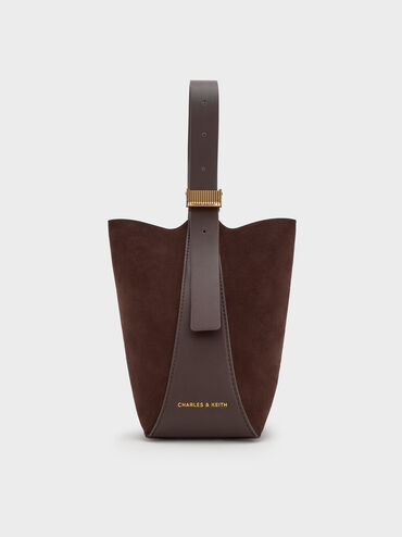 Edna Recycled Suede Bucket Bag, , hi-res