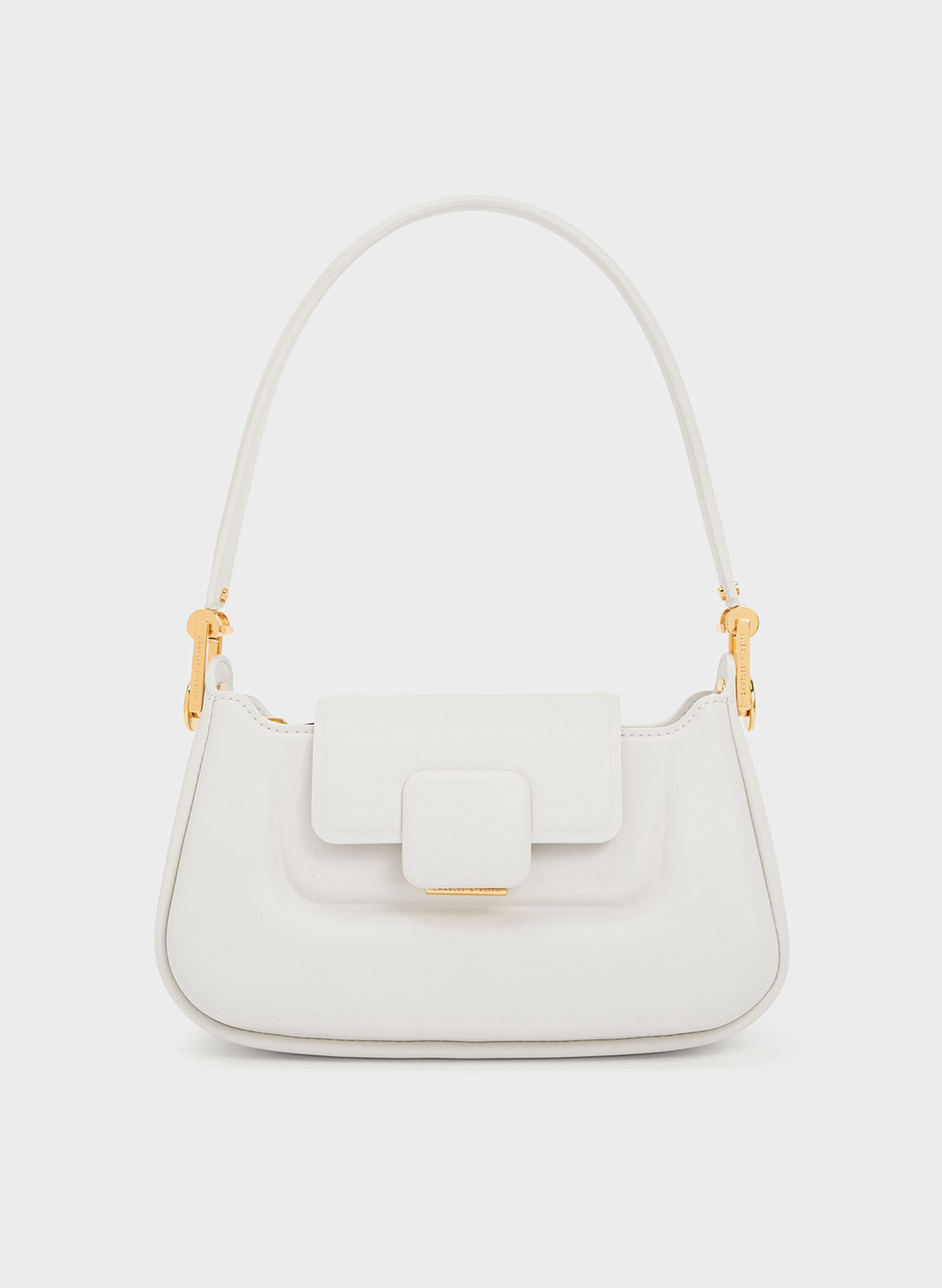Koa Push-Lock Top Handle Bag, White, hi-res