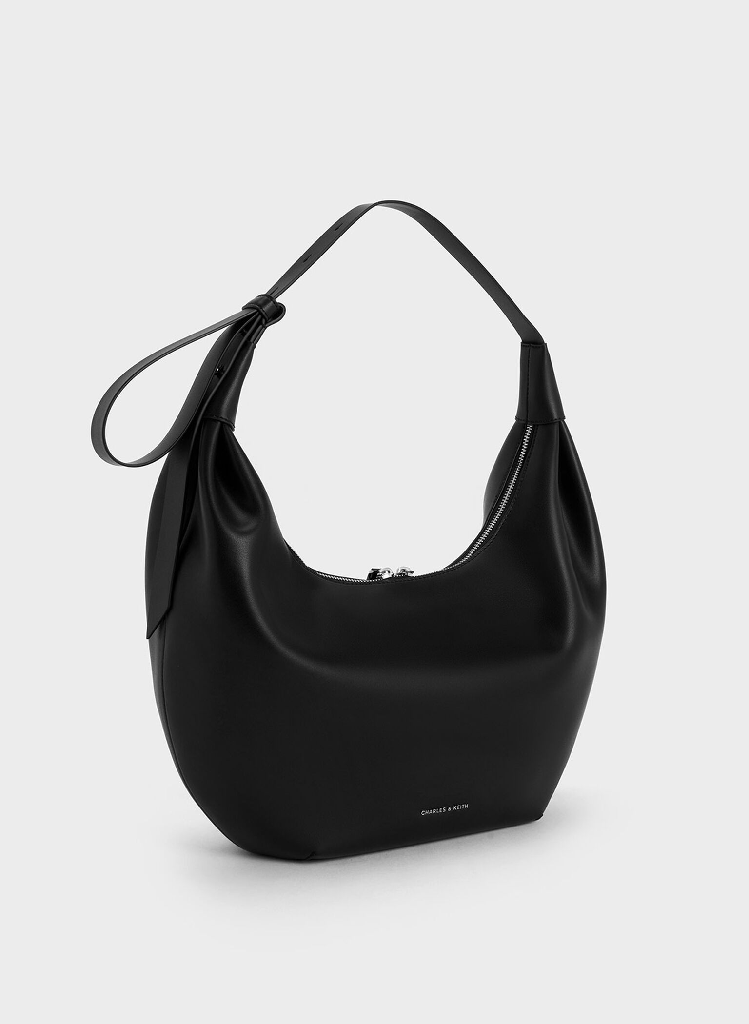 Odella Curved Hobo Bag, Noir, hi-res
