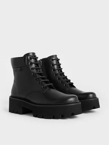 Ripley Ridged Sole Ankle Boots, Black2, hi-res