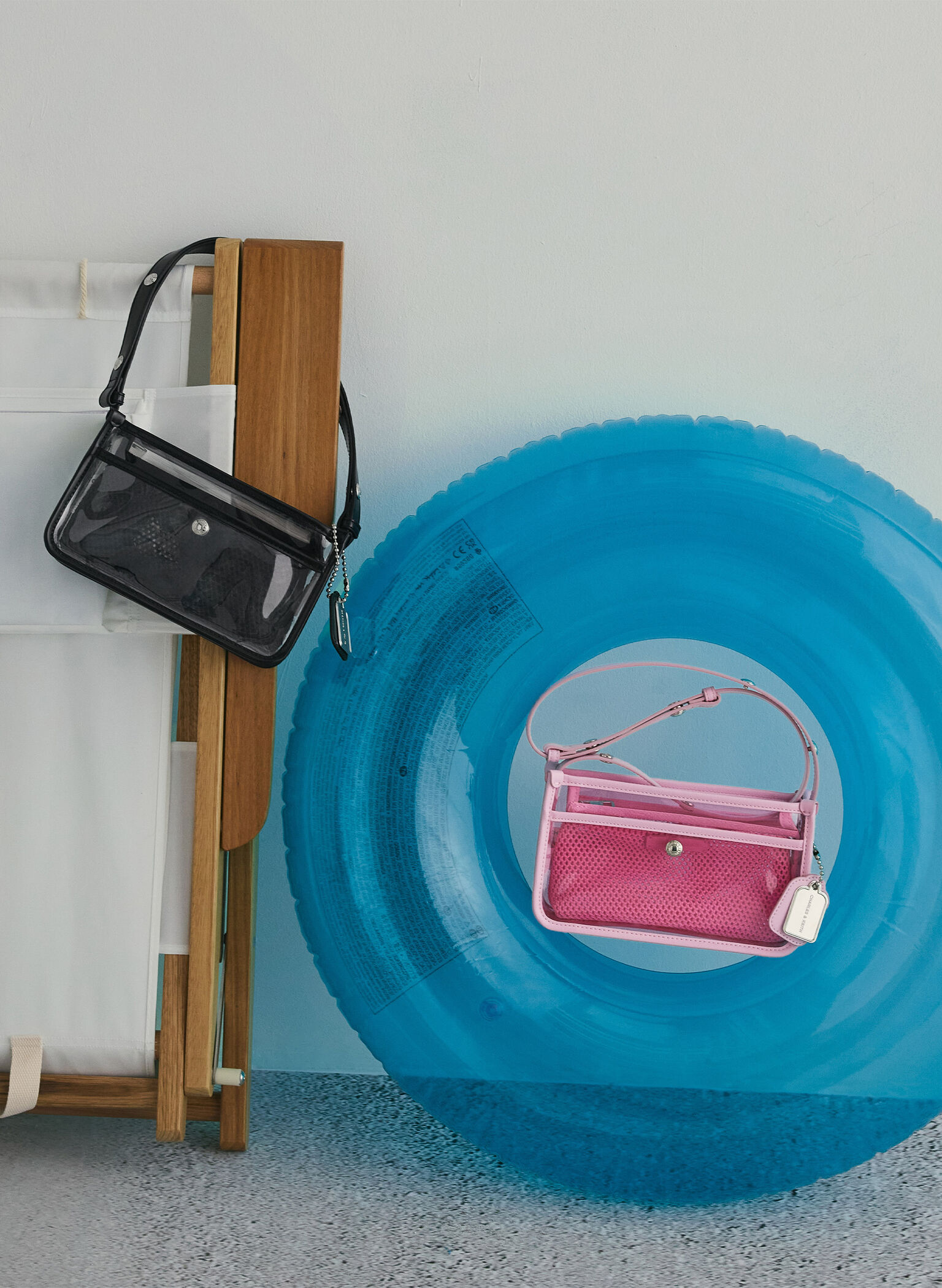 Norah See-Through Mesh Shoulder Bag, Bubble Gum Pink, hi-res