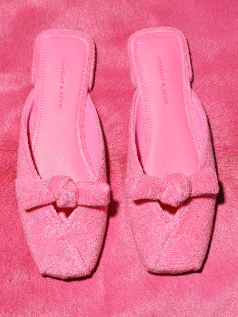 Loey Textured Knotted Mules, Pink, hi-res