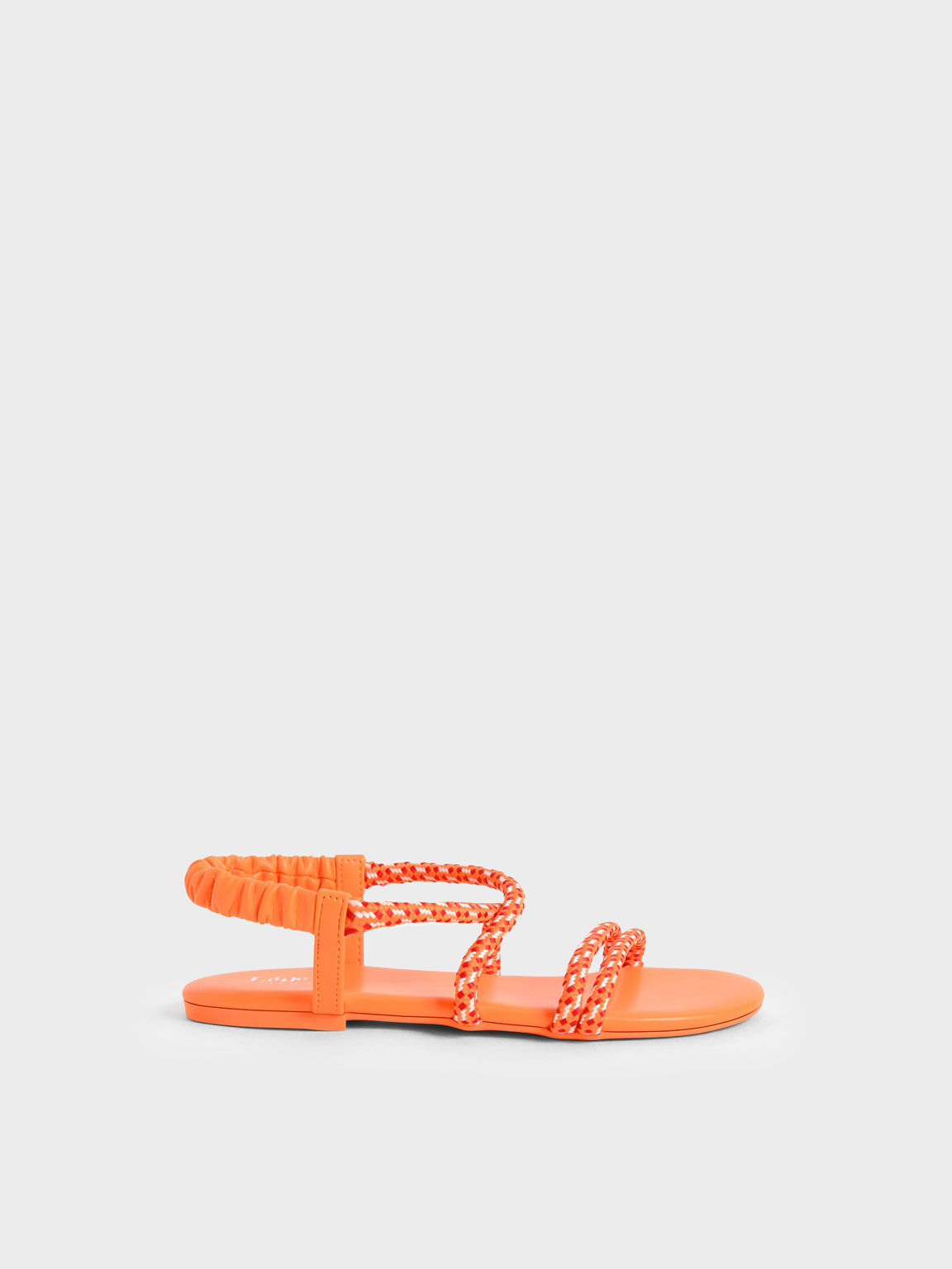 Girls Printed Rope Slingback Sandals Orange
