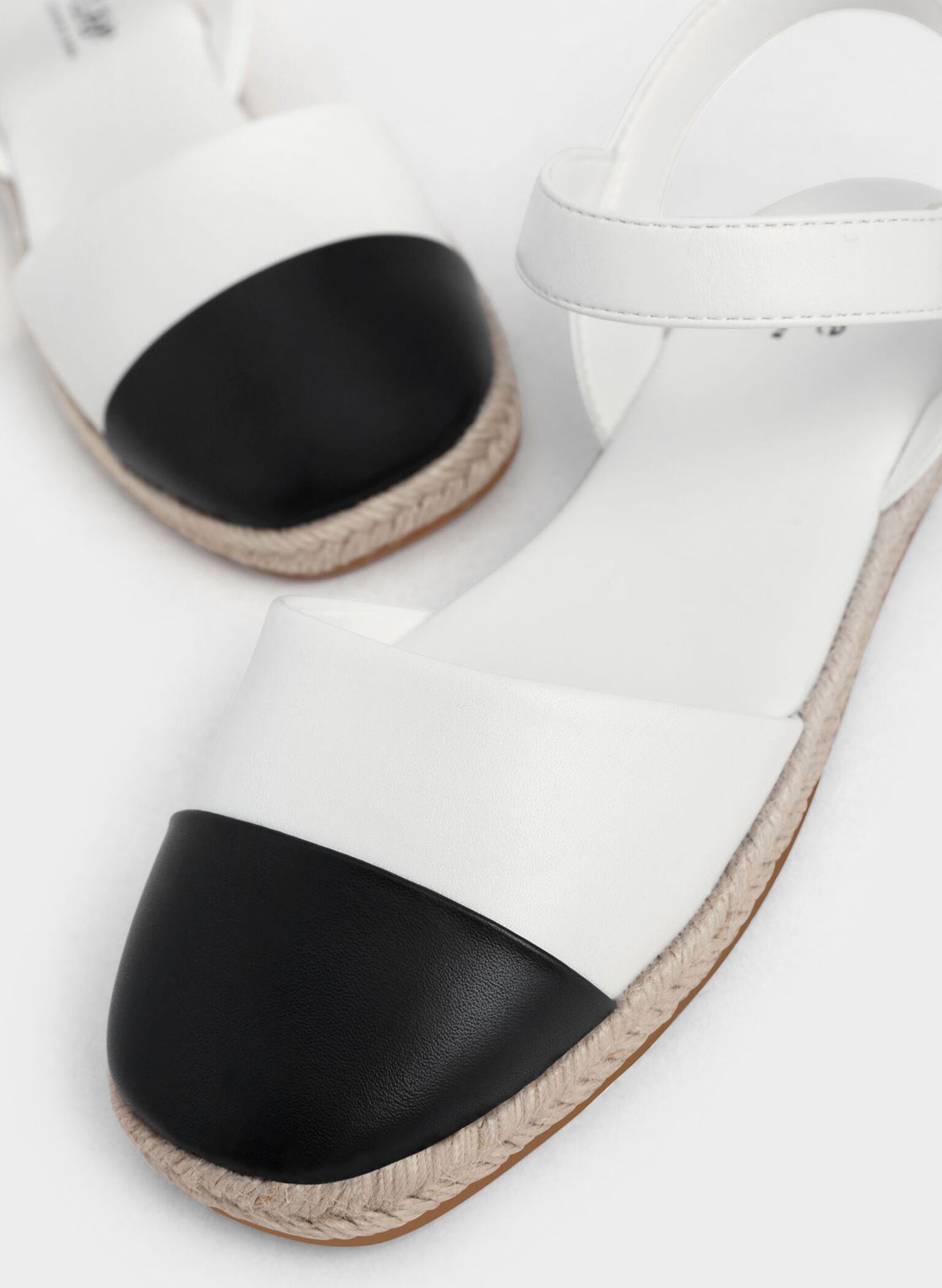 Girls' Two-Tone Ankle-Strap Espadrilles, White, hi-res