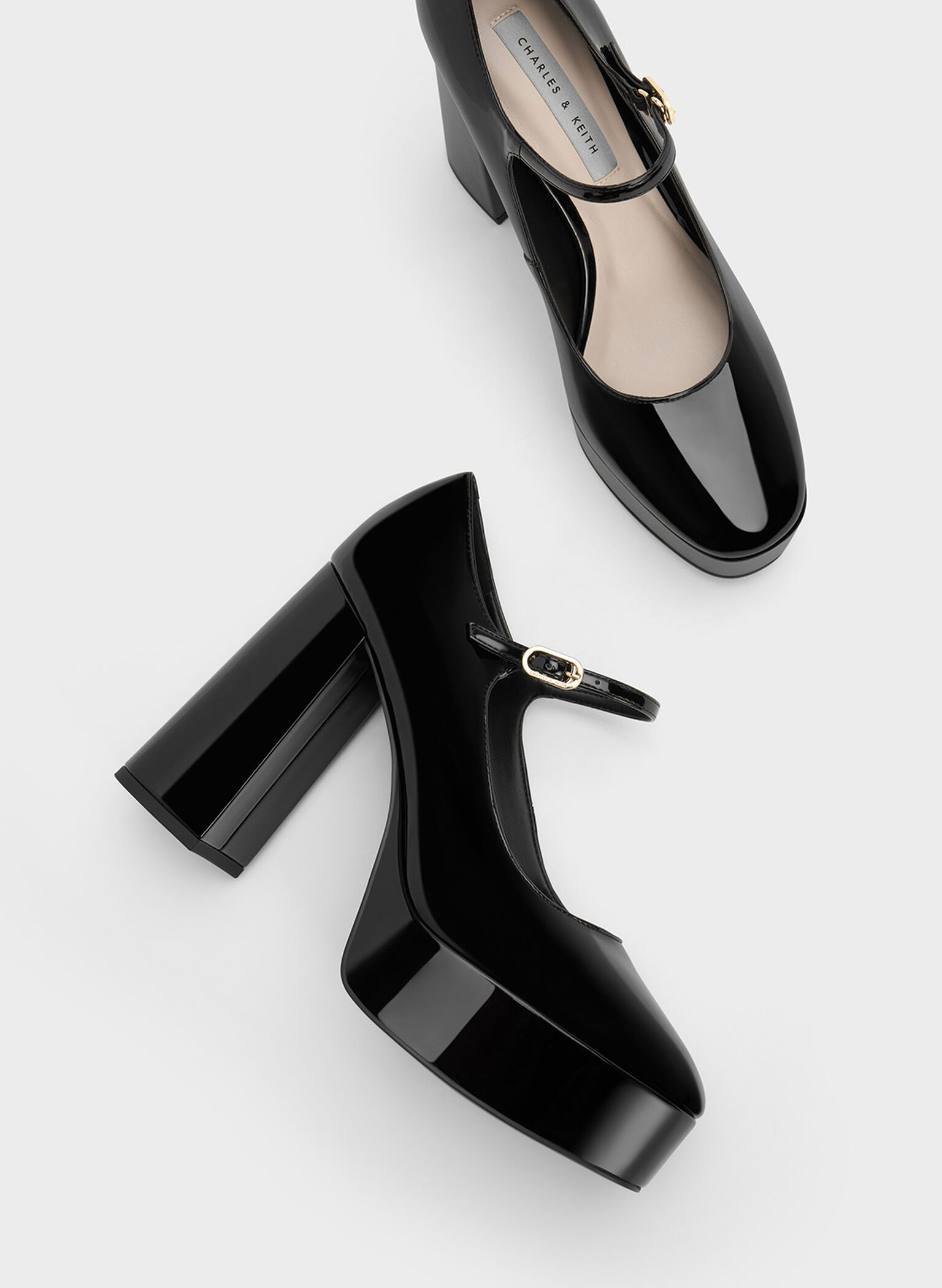 Jemma Patent Platform Mary Jane Pumps, Black Patent, hi-res