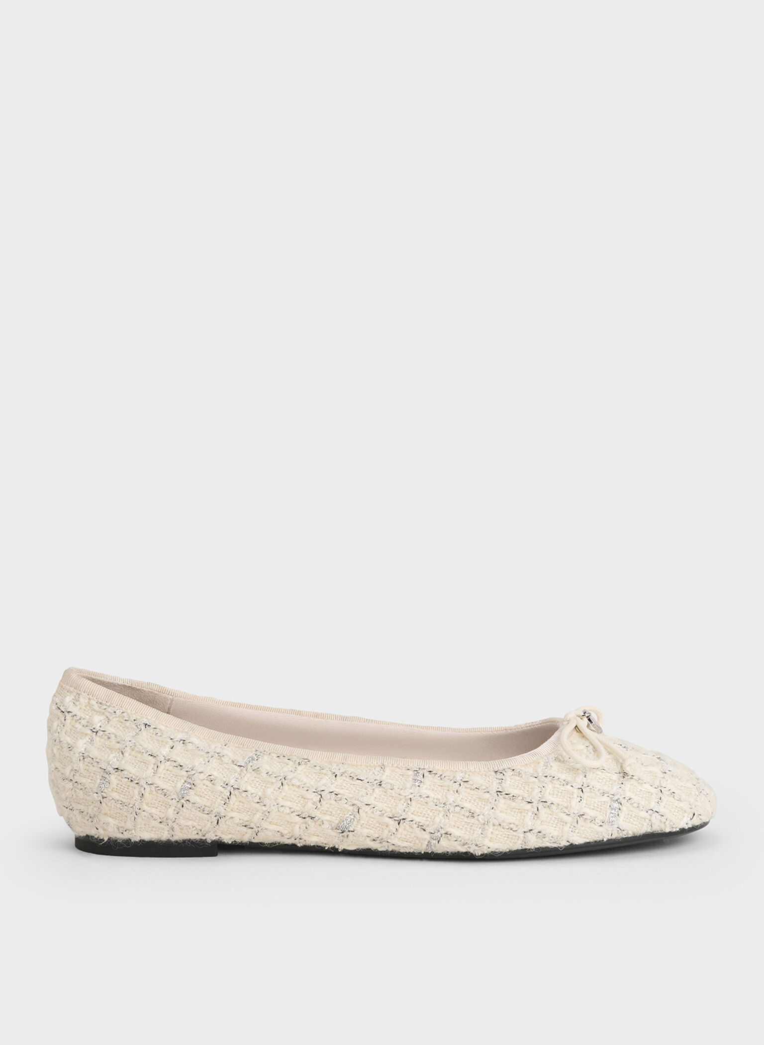 Tweed Bow Ballet Flats, Multi, hi-res