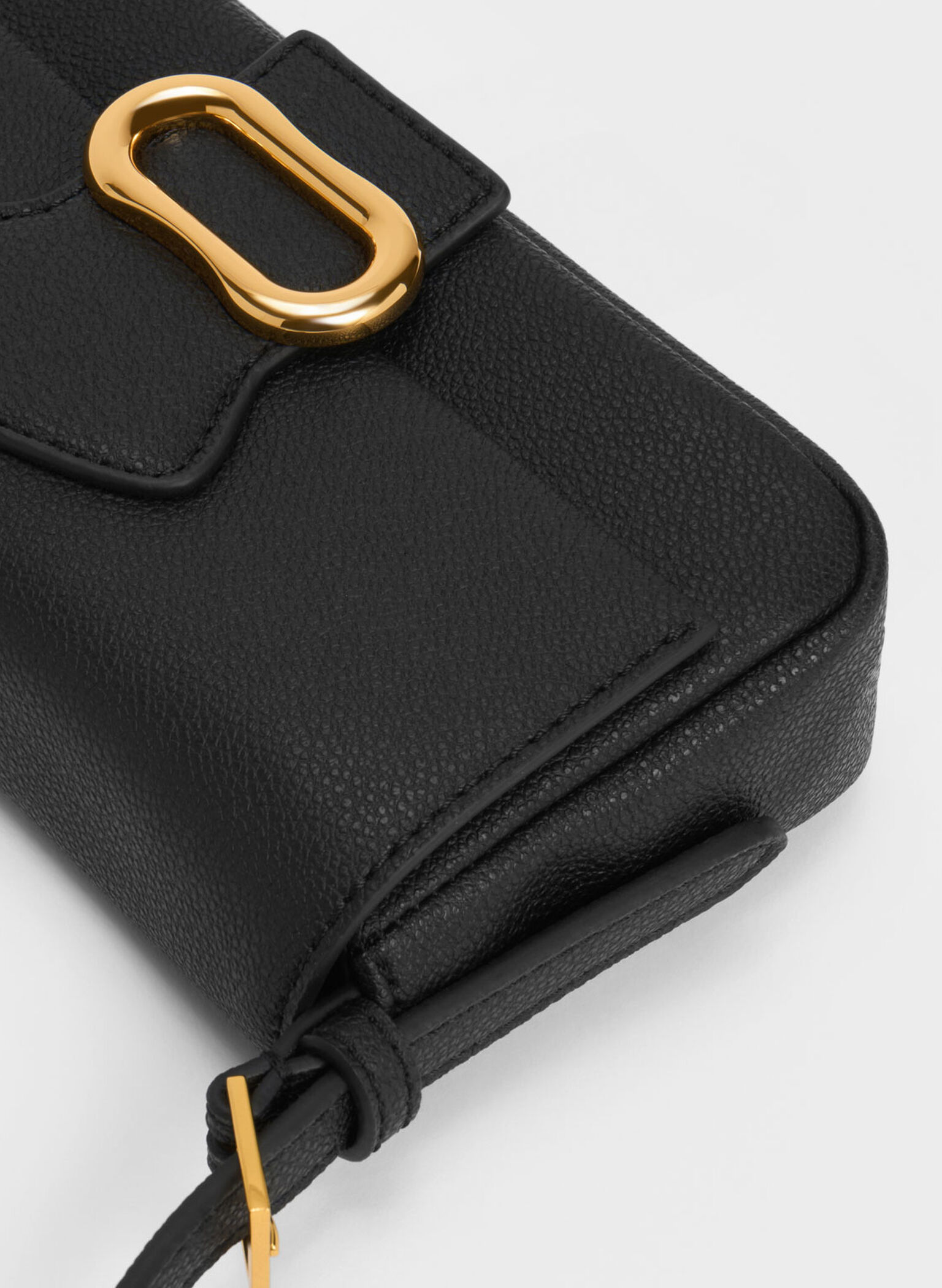 Daki Belted Shoulder Bag, Black, hi-res