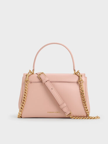 Lennie Chain-Strap Top Handle Bag, Light Pink, hi-res