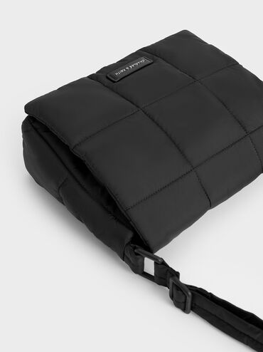 Mini Errya Nylon Quilted Puffy Crossbody Bag, Jet Black, hi-res