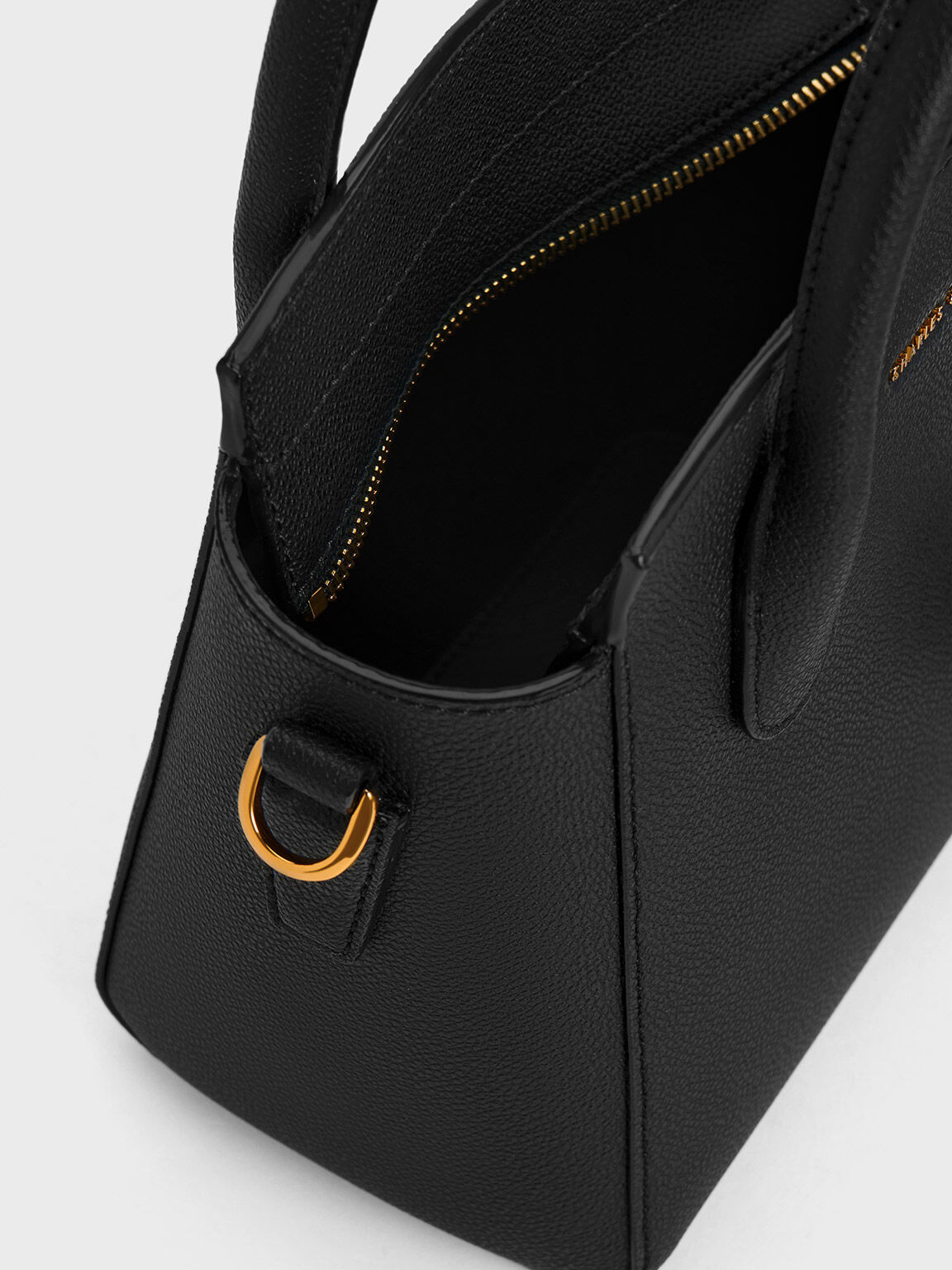 Black Classic Double Top Handle Bag CHARLES KEITH UK