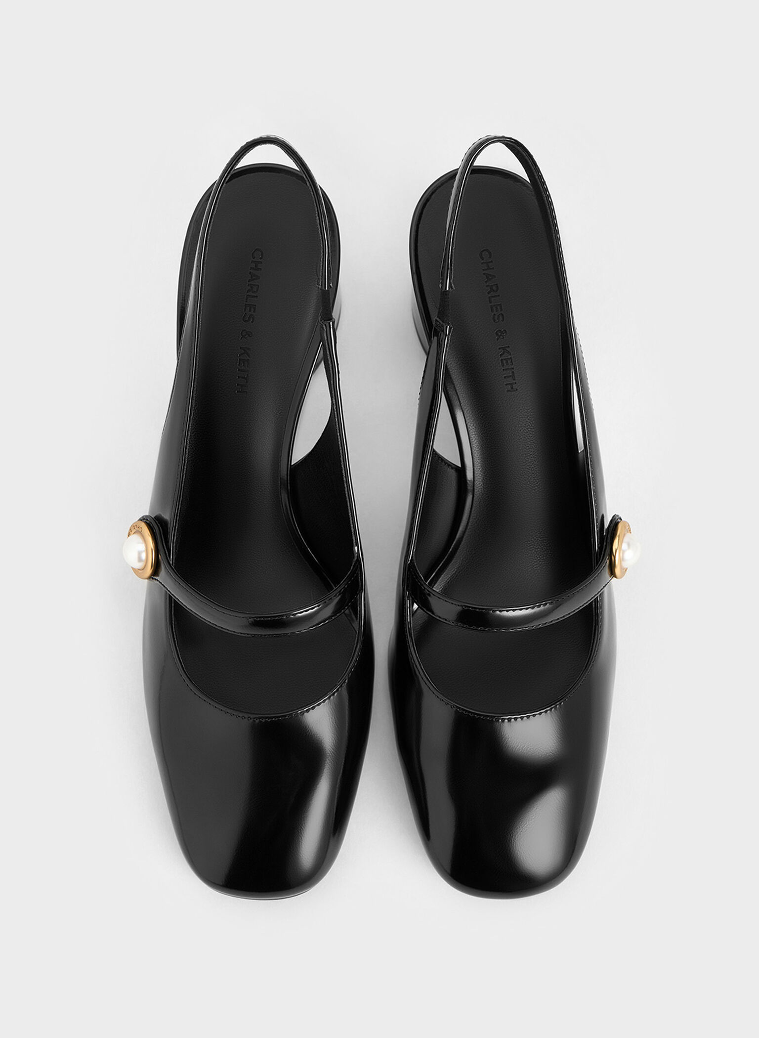 Pearl-Accent Mary Jane Pumps, Black Box, hi-res