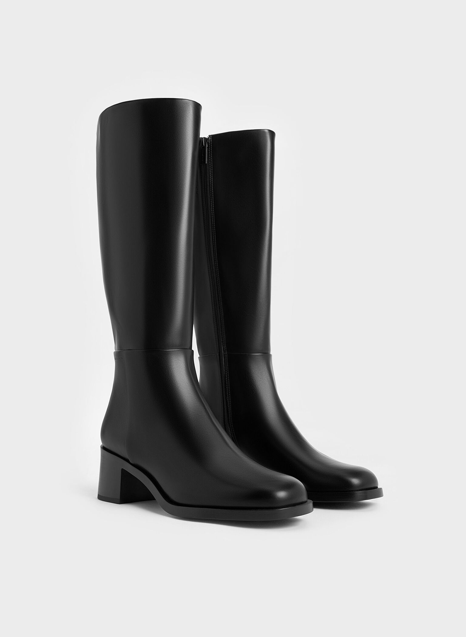 Louise Block-Heel Knee-High Boots, Black, hi-res