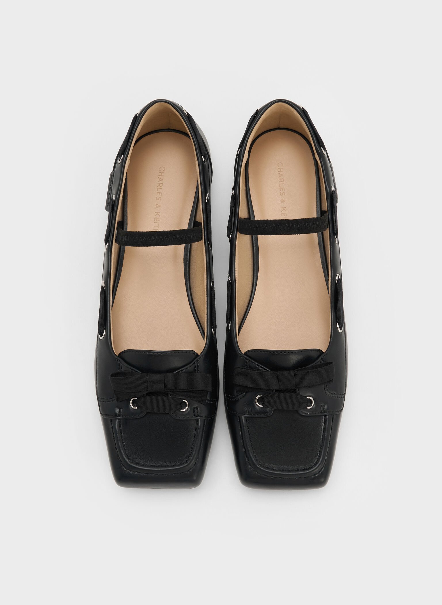 Bow Boat-Shoe Flats, Black, hi-res