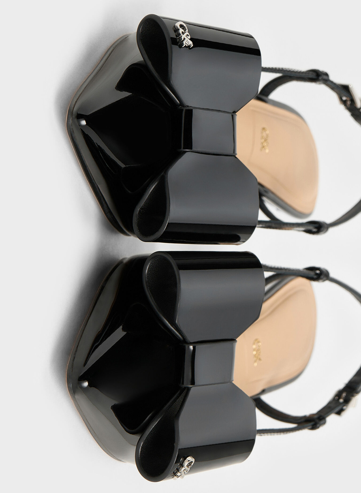 Lu Patent Leather Bow Slingback Pumps, Black Patent, hi-res