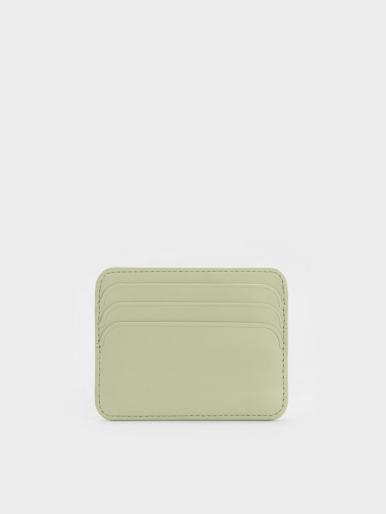 Cleo Two-Tone Quilted Card Holder, Matcha Green, hi-res