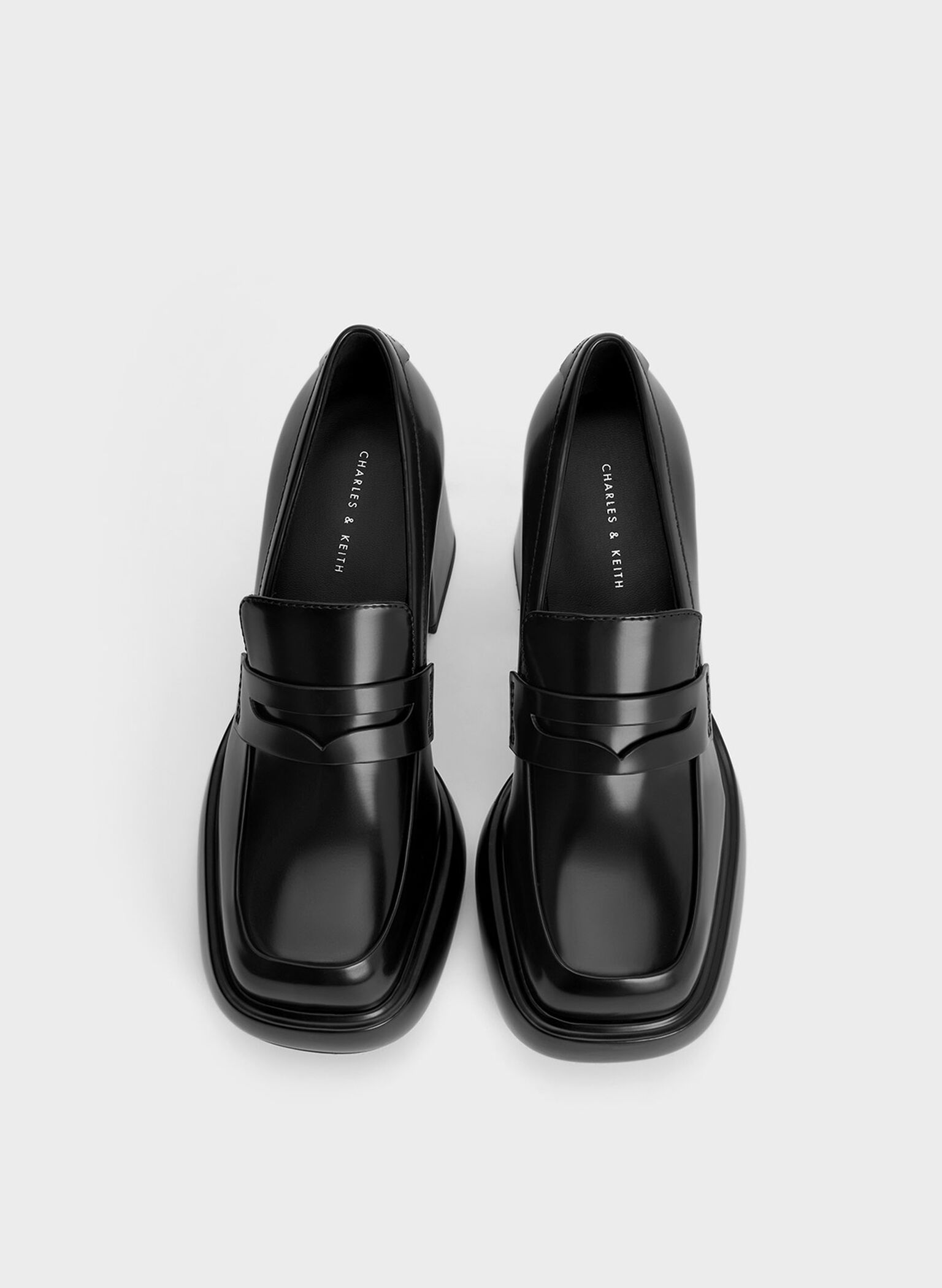 Monique Platform Loafer Pumps, Black Box, hi-res