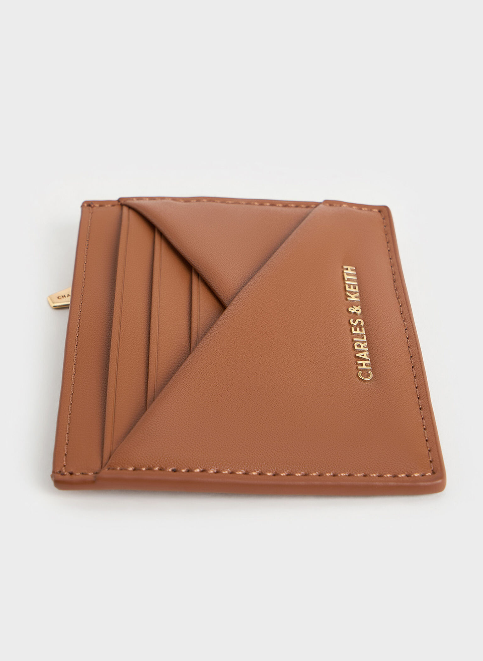 Midori Geometric Card Holder, Tan, hi-res