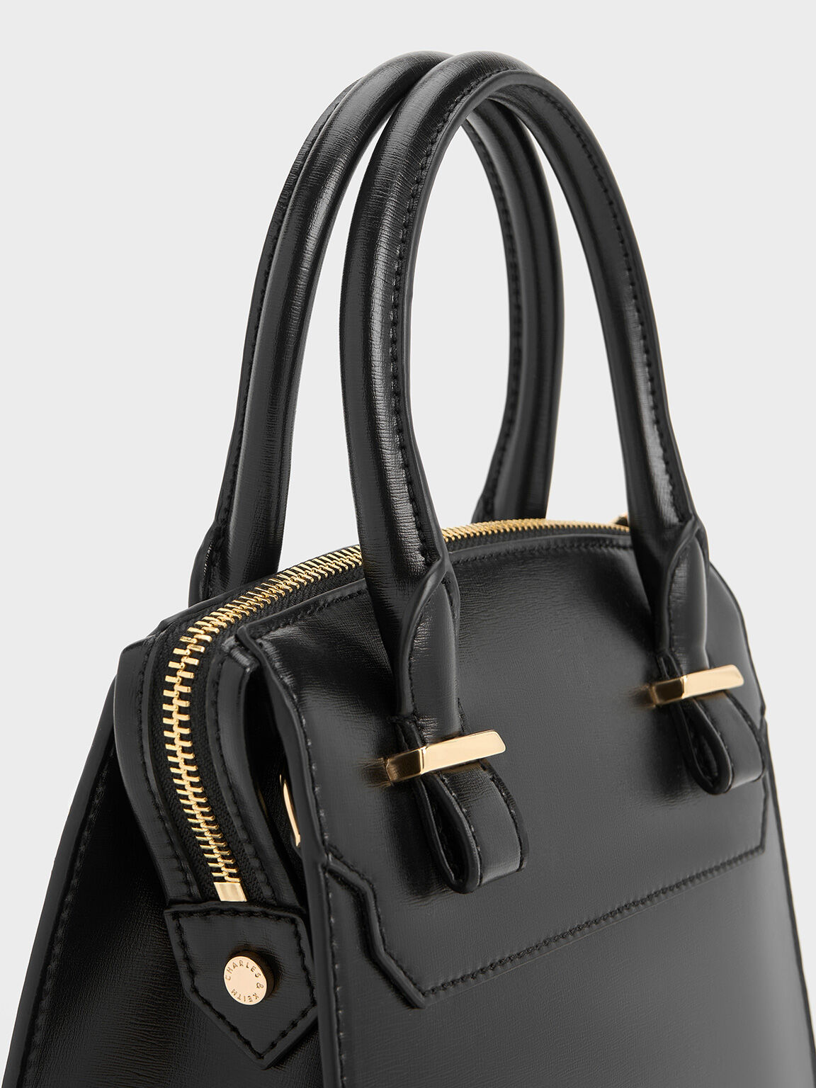 Temmie Structured Tote Bag Black
