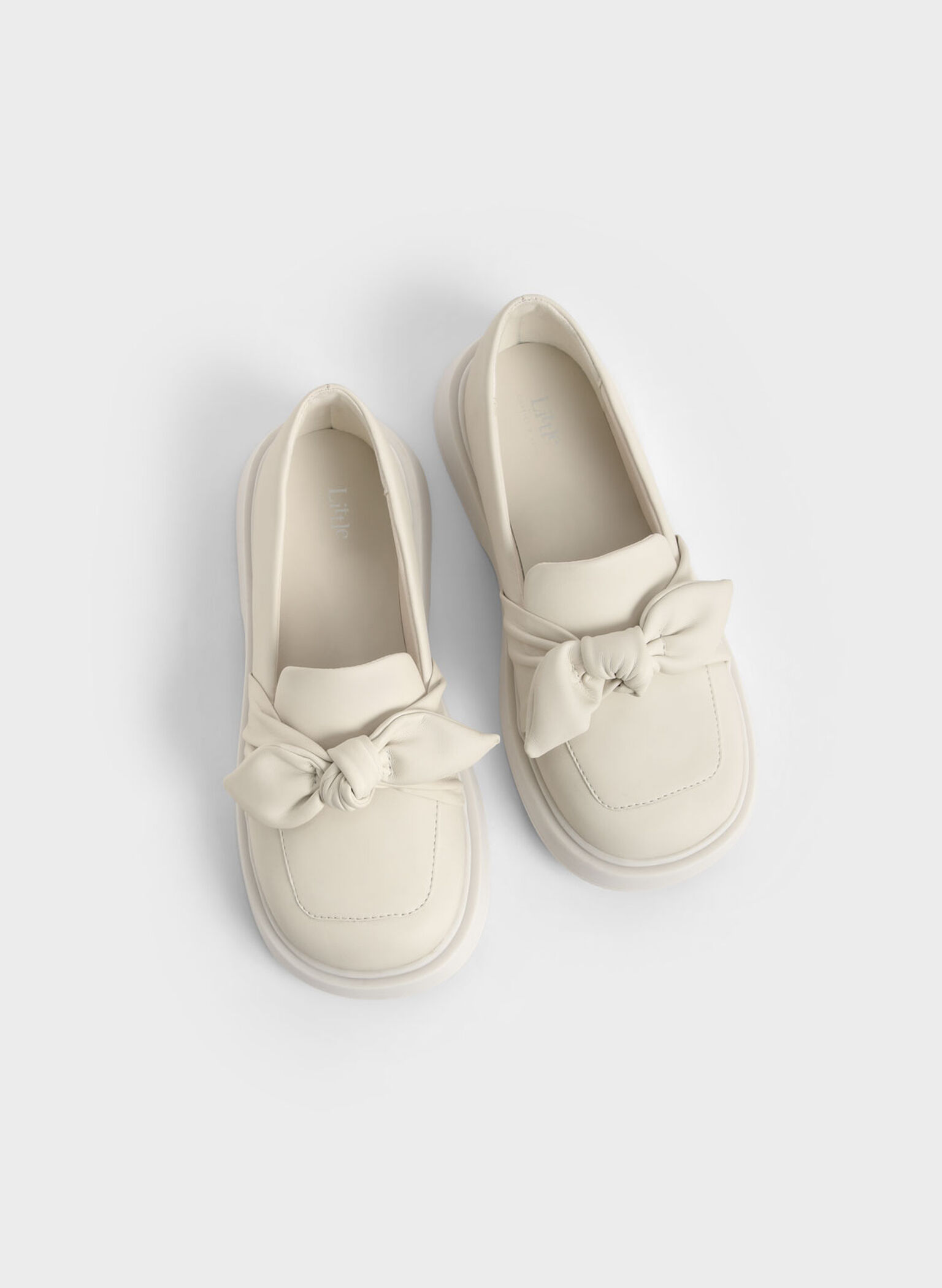 Girls' Bow Loafers, Chalk, hi-res