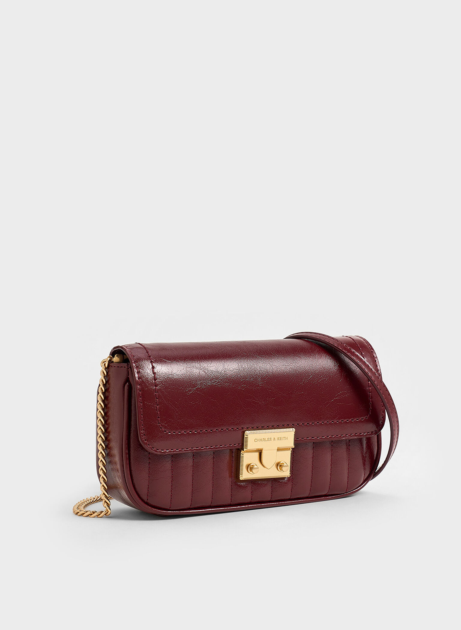 Mini Donna Crinkle-Effect Bag, Burgundy, hi-res
