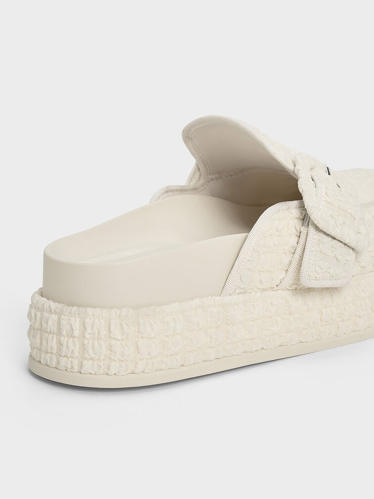 Loren Textured Flatform Mules, Chalk, hi-res