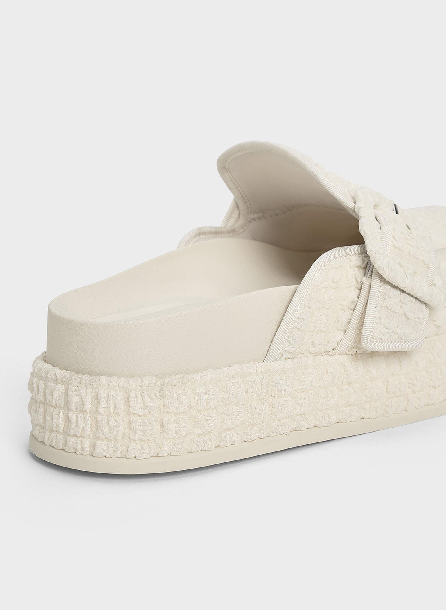 Loren Textured Flatform Mules, Chalk, hi-res