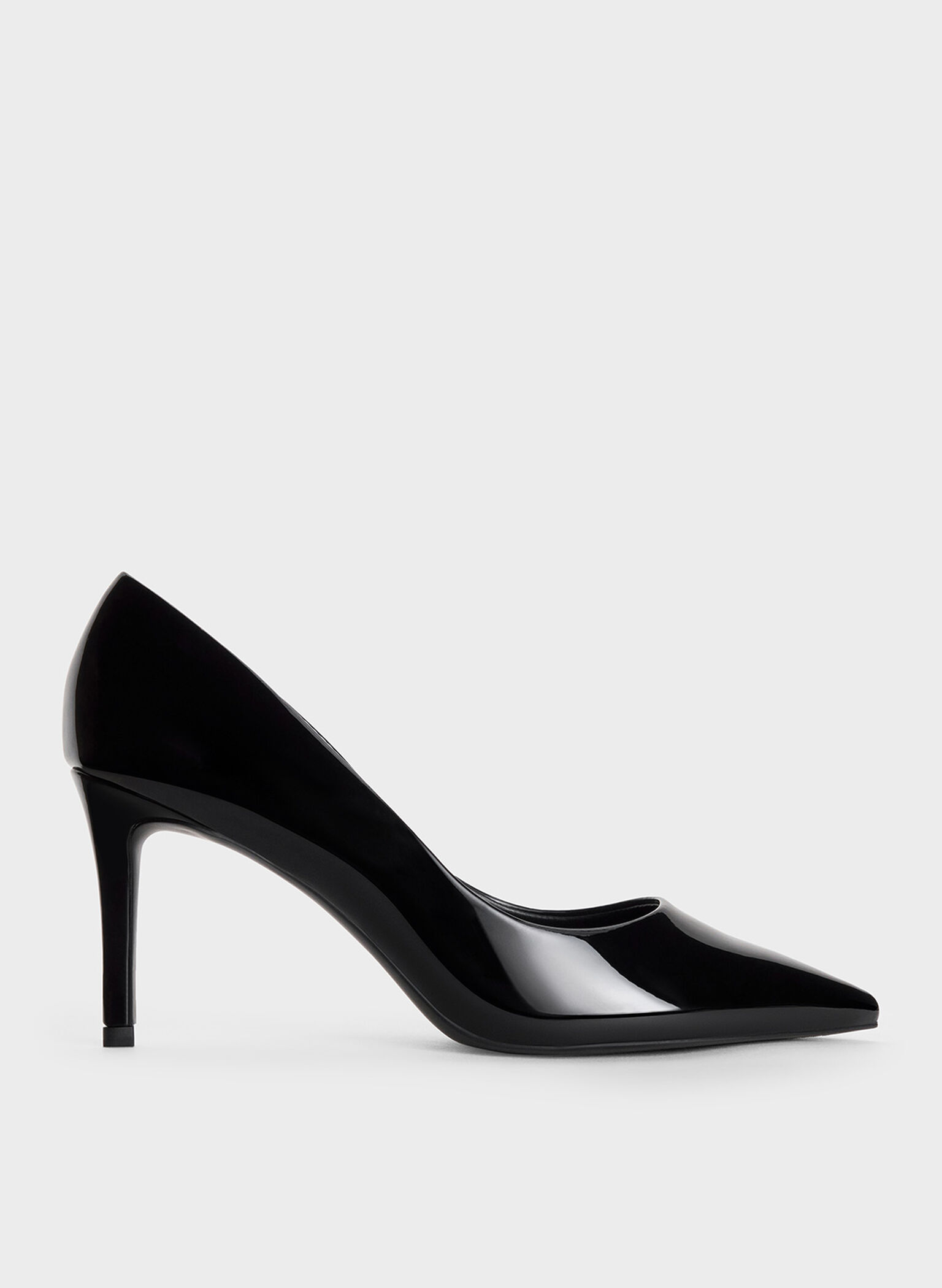 Emmy Patent Pointed-Toe Stiletto Pumps, Black Patent, hi-res