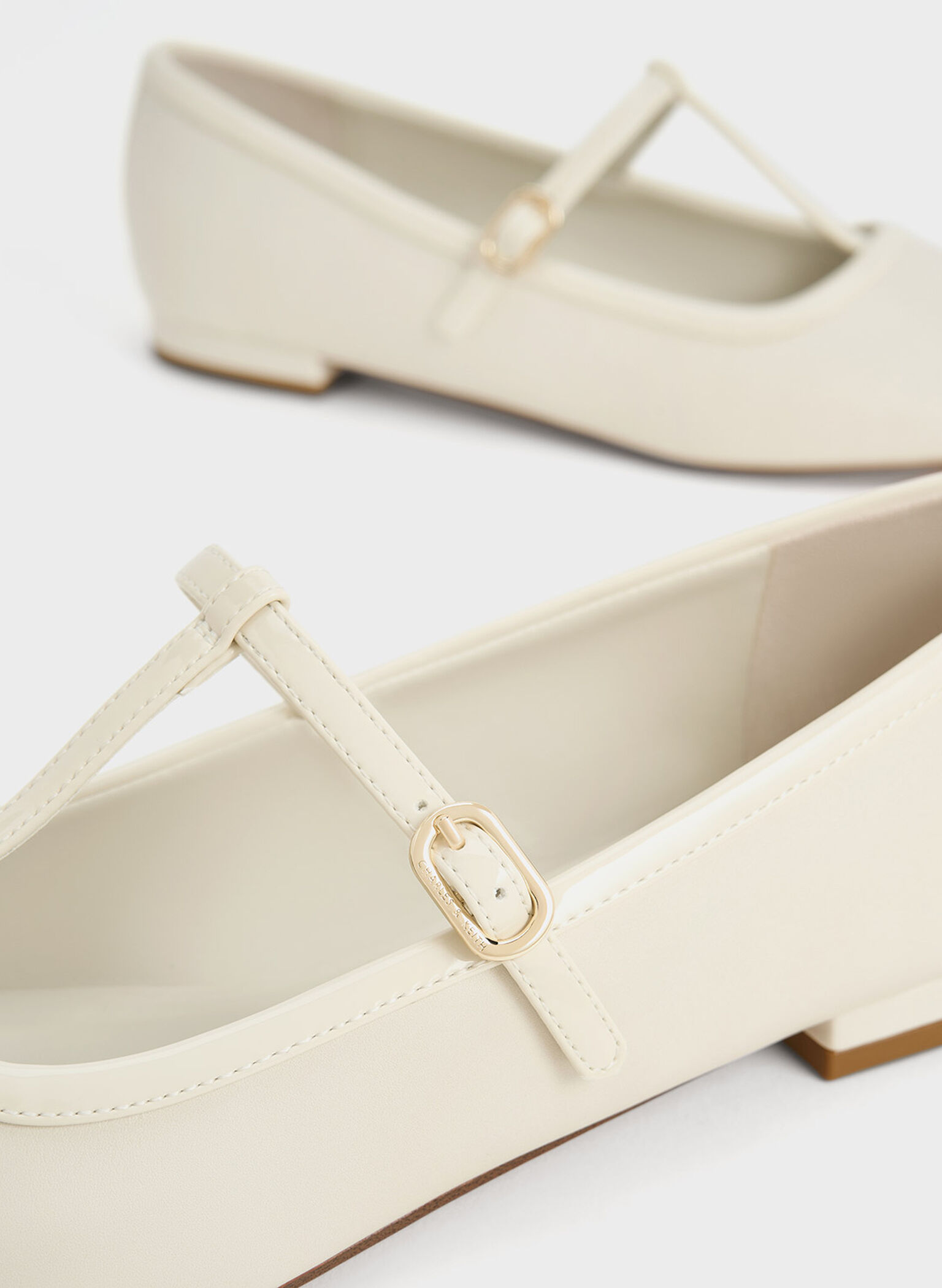 T-Bar Mary Jane Flats, Chalk, hi-res