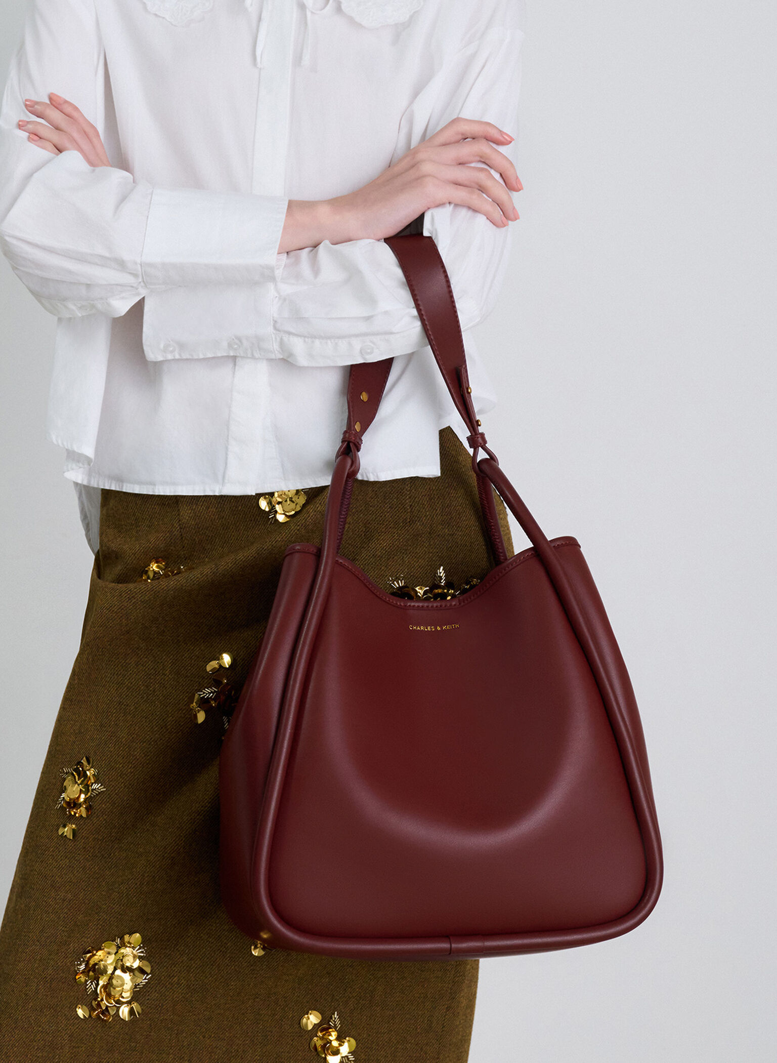 Lyla Tubular Slouchy Tote Bag, Mulberry Plum, hi-res
