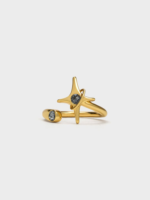 Estelle Star Crystal Ring, Black, hi-res