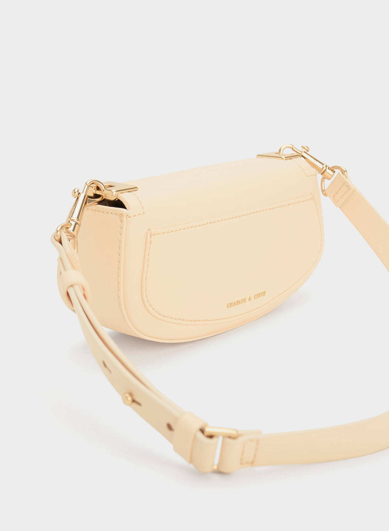 Sonnet Two-Tone Chain Handle Shoulder Bag, Beige, hi-res