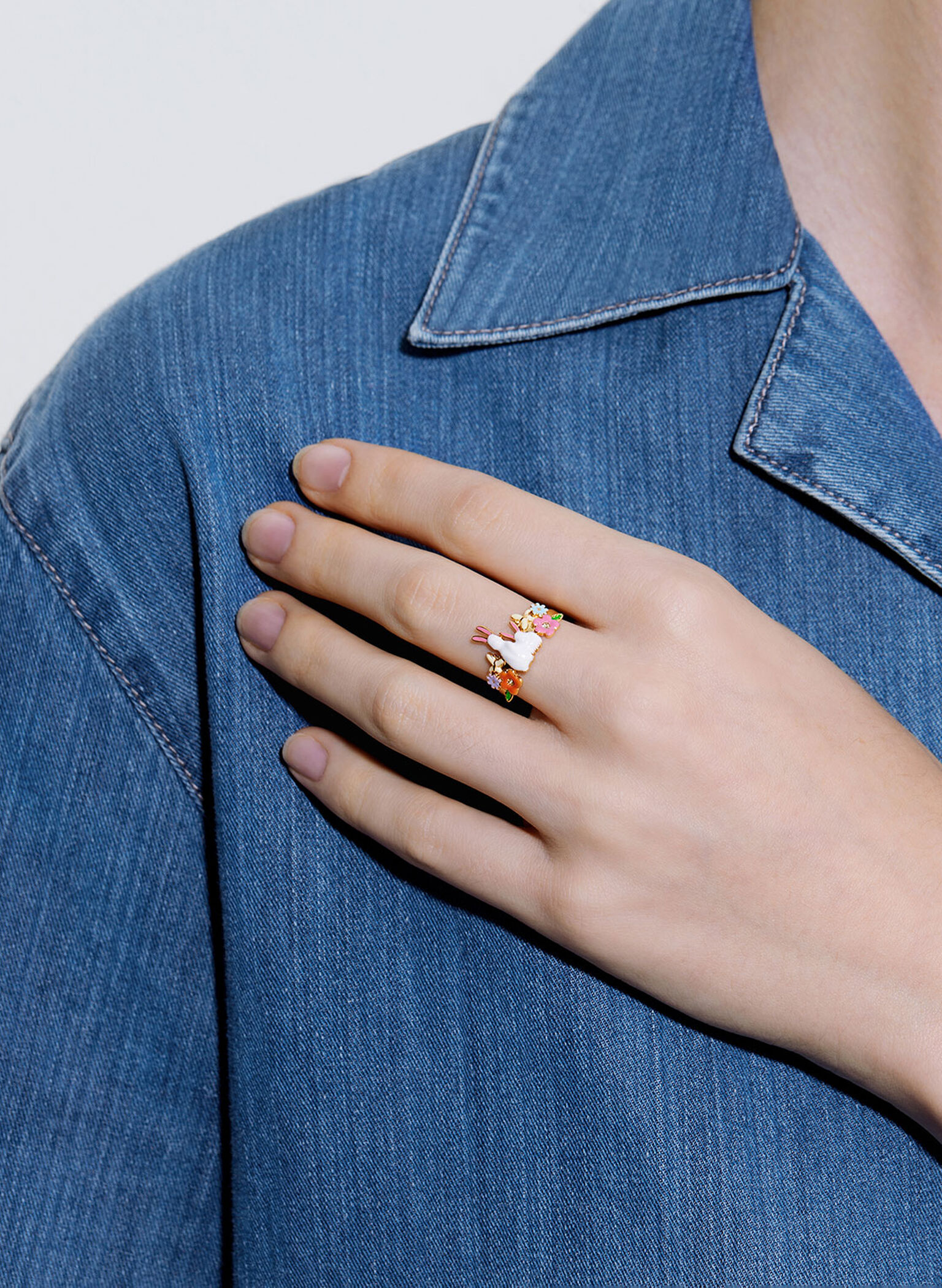 Rabbit Flower Ring, Multi, hi-res