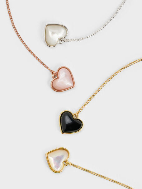 Annalise Heart Stone Drop Earrings, Rose Gold, hi-res