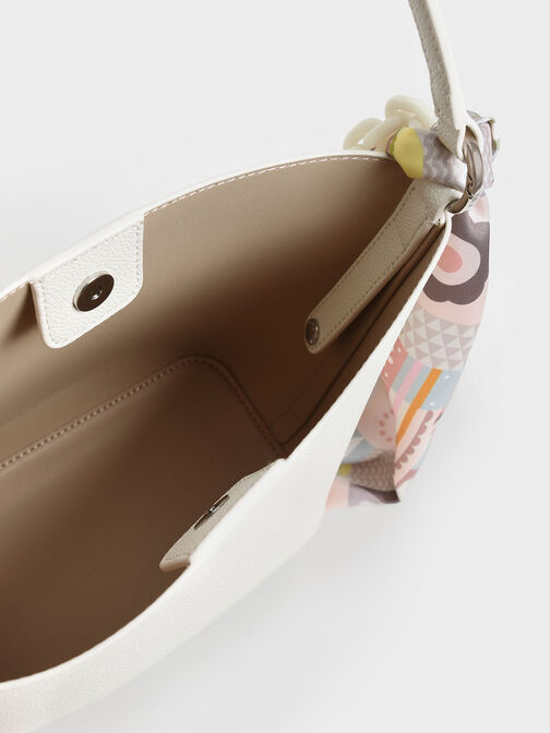 Alcott Scarf Bucket Bag, Cream, hi-res