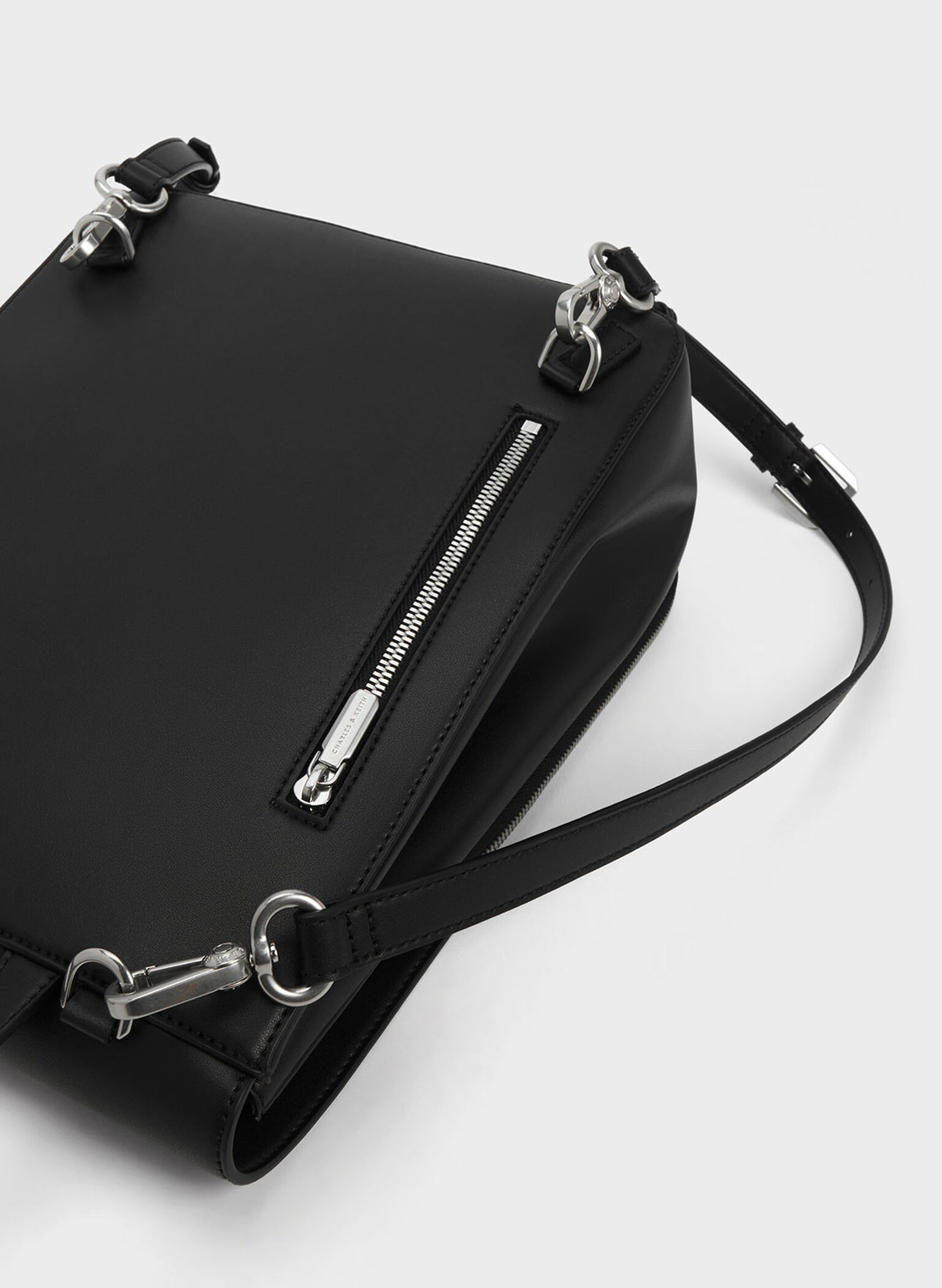 Octavia Front Flap Structured Backpack, Noir, hi-res