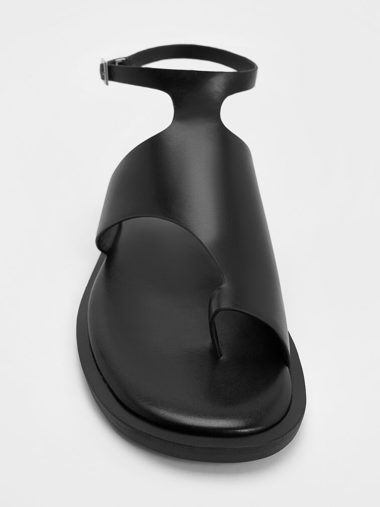 Ankle-Strap Toe-Ring Sandals, Black, hi-res