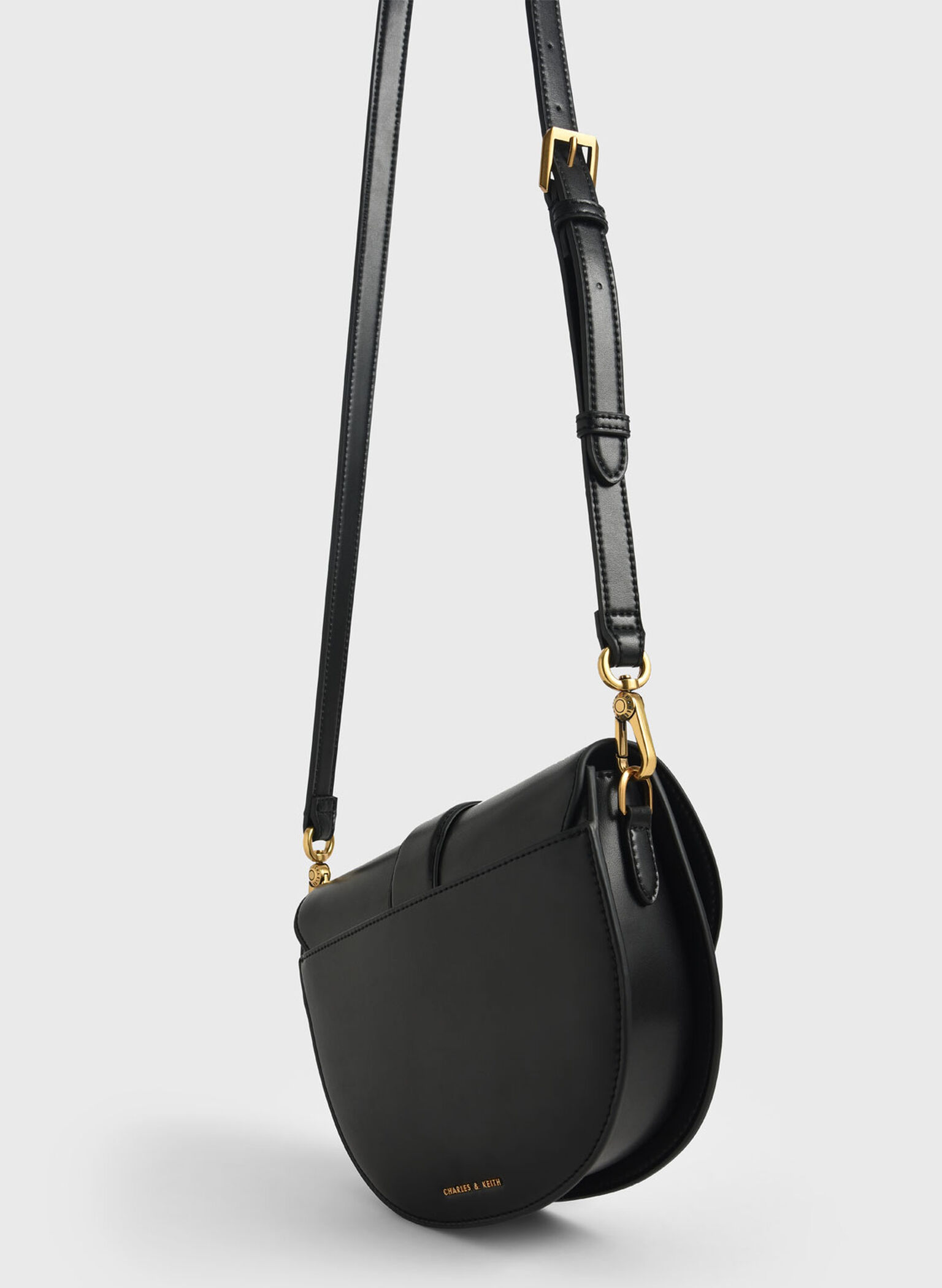 Gabine Saddle Bag, Black, hi-res