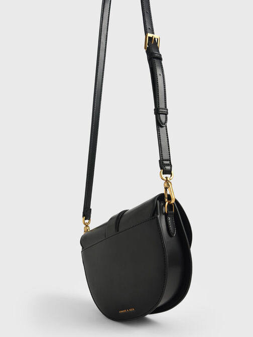 Gabine Saddle Bag, Black, hi-res