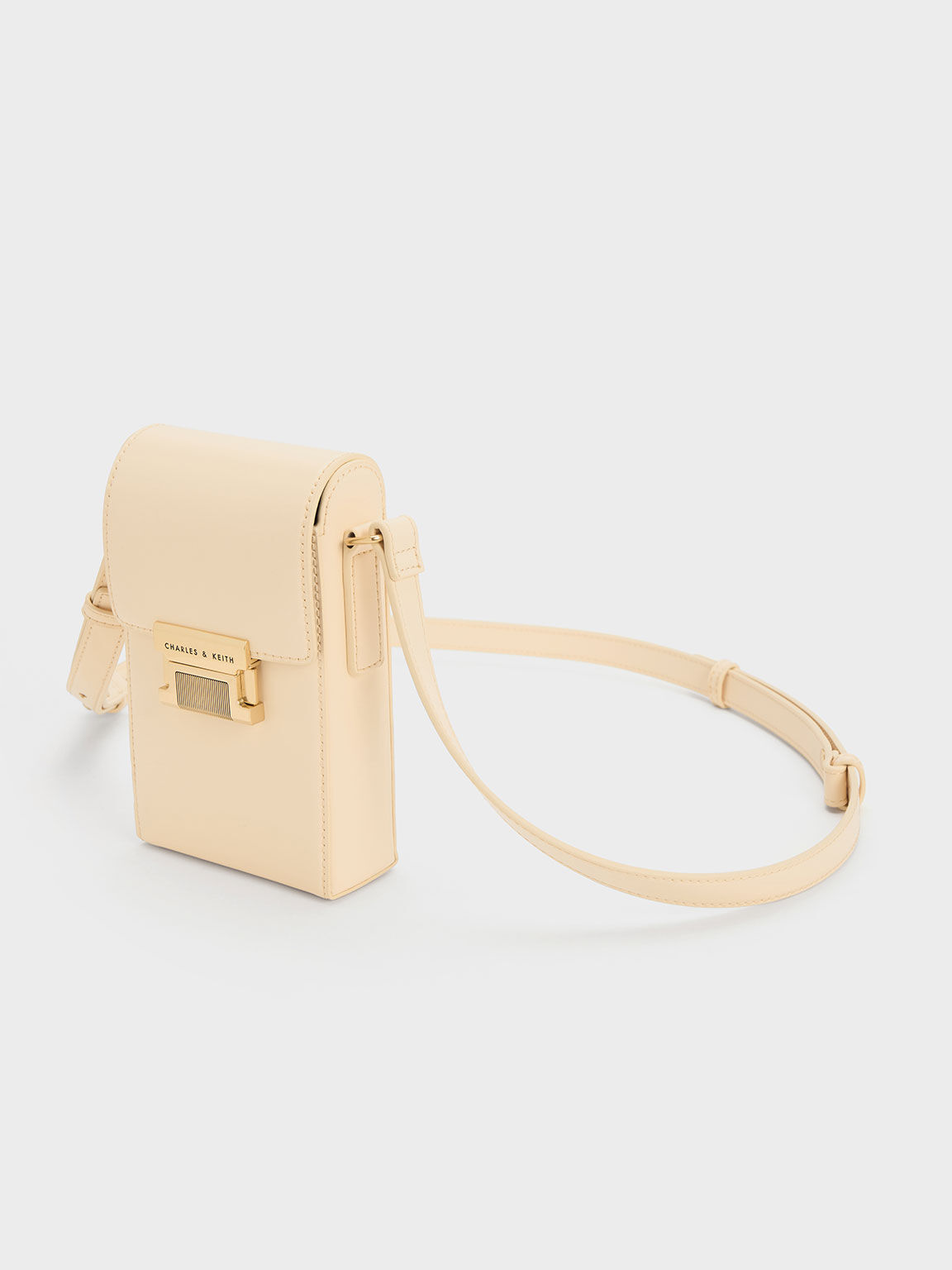Beige Freida Metallic Accent Elongated Pouch CHARLES KEITH UK