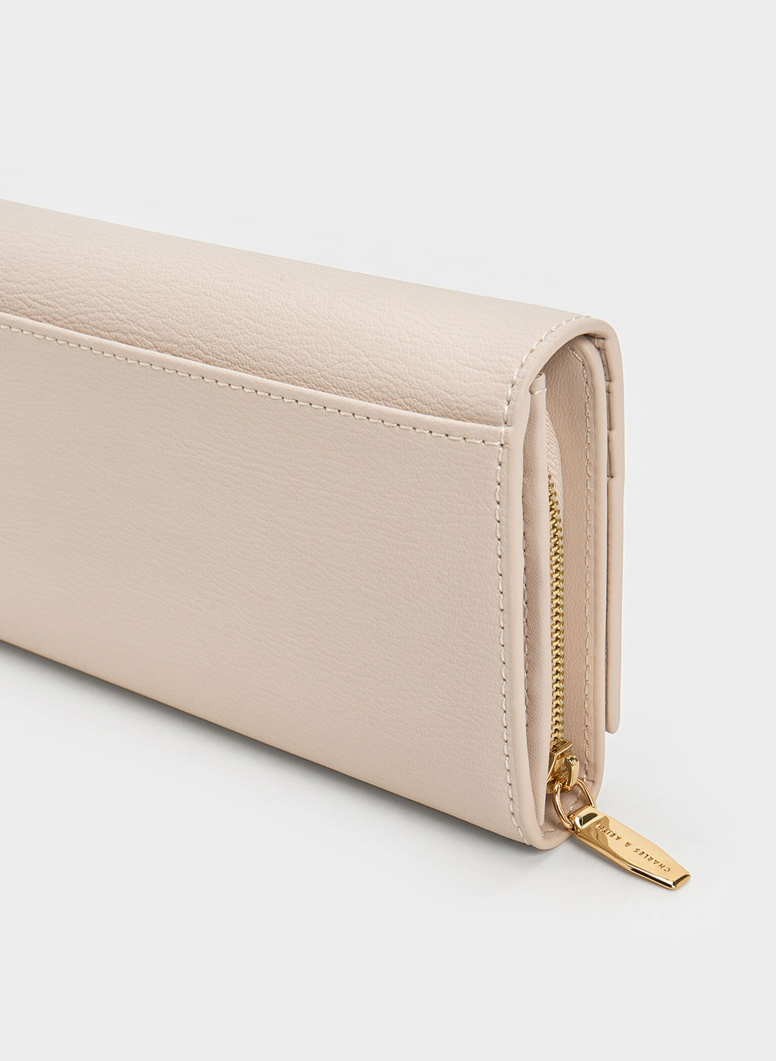 Muriel Front Flap Long Wallet, Oat, hi-res