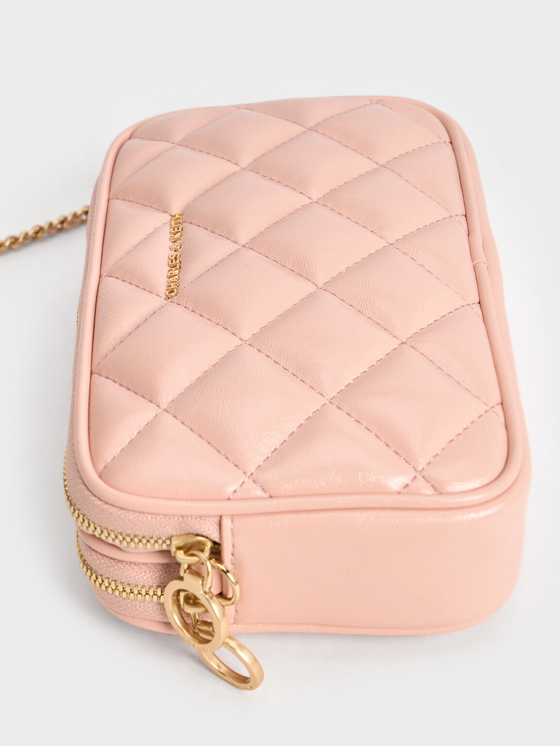 Pink quilted crossbody bag clearance