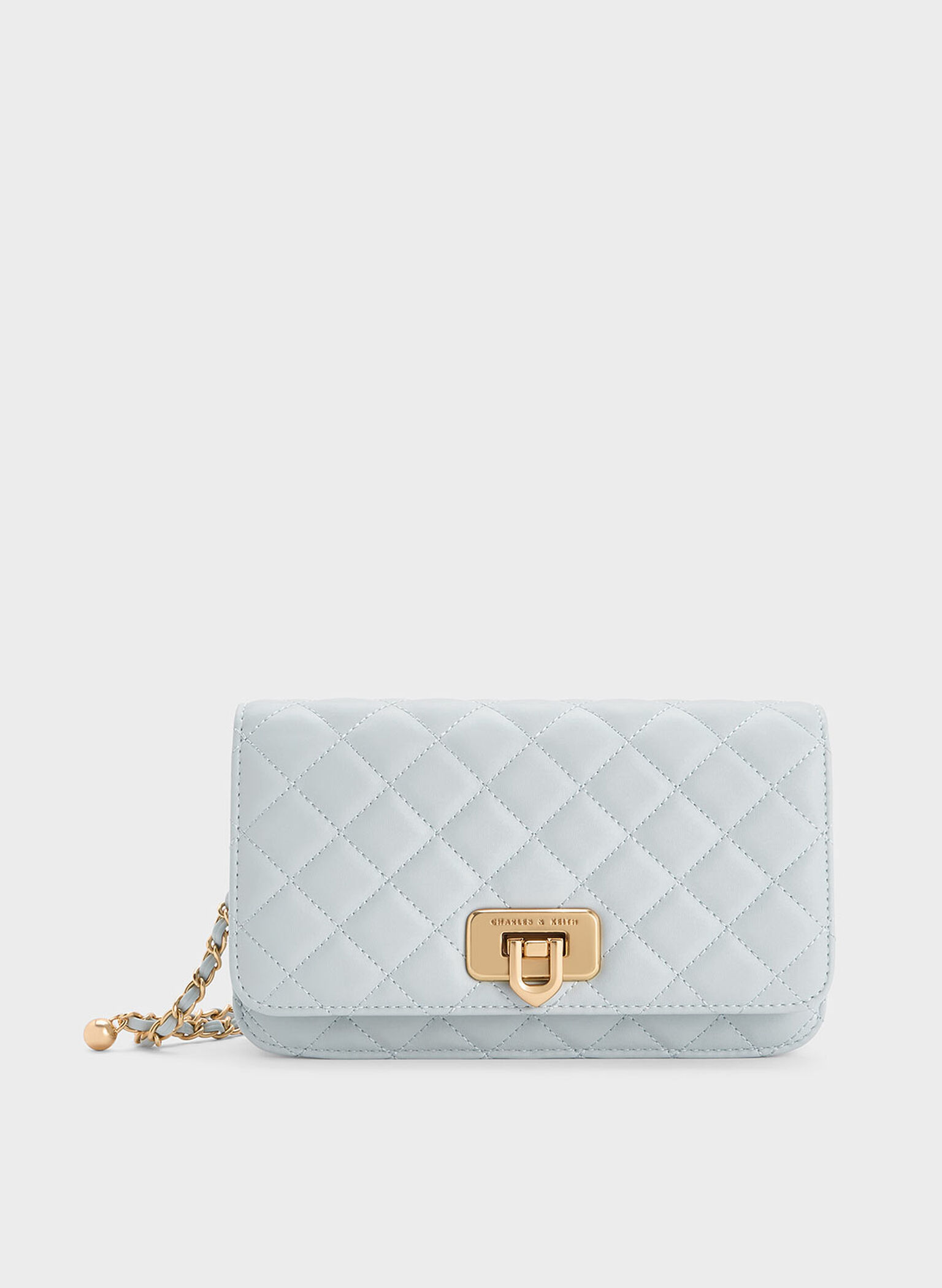 Cressida Quilted Push-Lock Clutch, Sea Salt Blue, hi-res