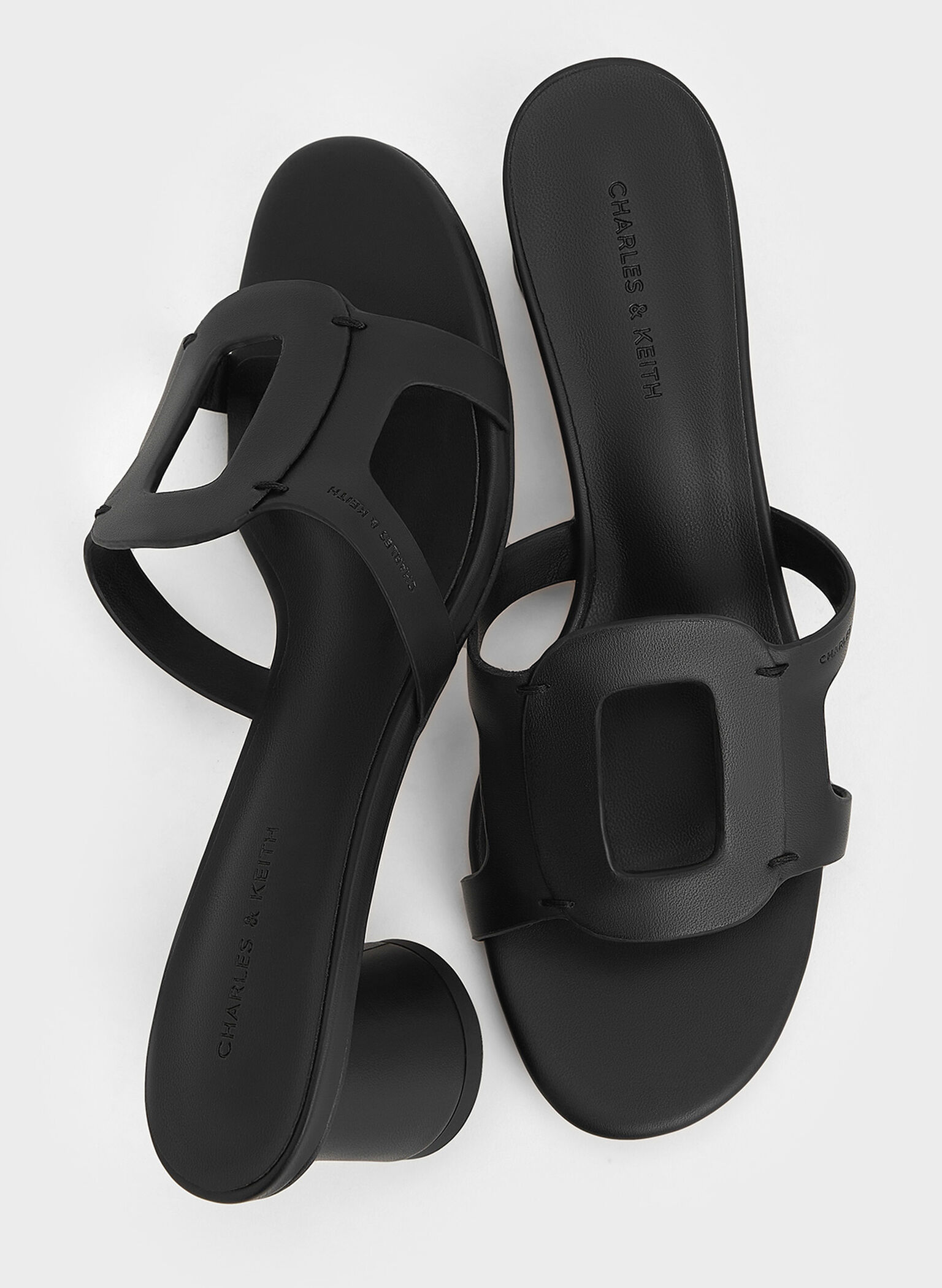 Easley Cut-Out Heeled Sandals, Black, hi-res