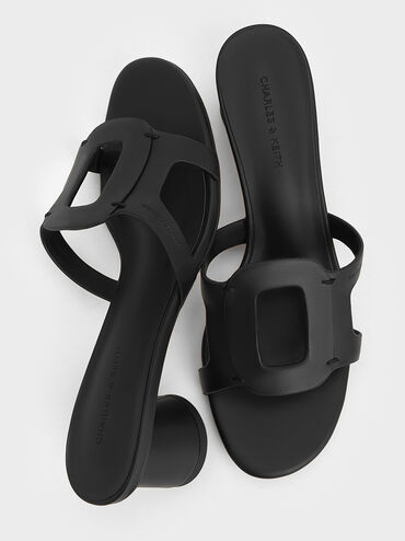 Easley Cut-Out Heeled Sandals, Black, hi-res