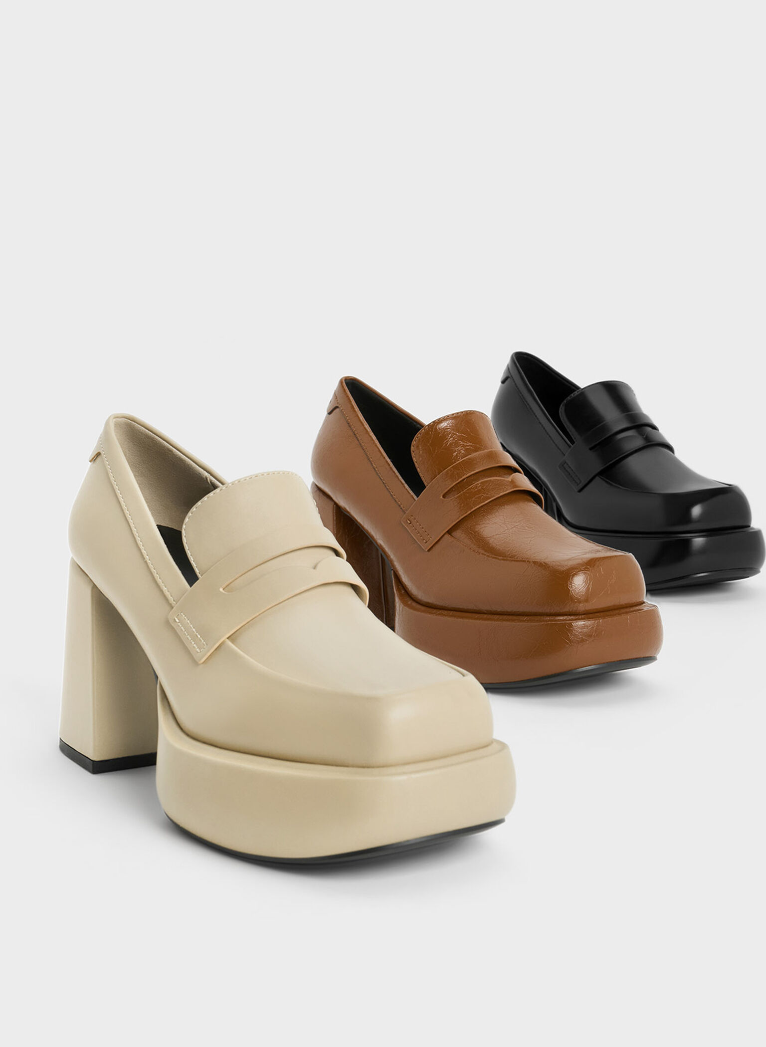 Monique Platform Loafer Pumps, Black Box, hi-res